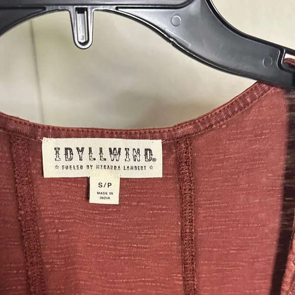 Idyllwind Embroidered Lace-Up Corset style Tank Top - Rust Brown NWT - Picture 3 of 4